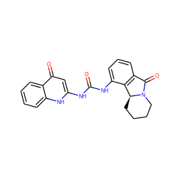 O=C(Nc1cc(=O)c2ccccc2[nH]1)Nc1cccc2c1[C@@H]1CCCCN1C2=O ZINC000095579071