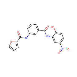 O=C(Nc1cc([N+](=O)[O-])ccc1O)c1cccc(NC(=O)c2ccco2)c1 ZINC000035867452