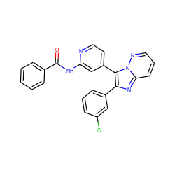 O=C(Nc1cc(-c2c(-c3cccc(Cl)c3)nc3cccnn23)ccn1)c1ccccc1 ZINC000147086856