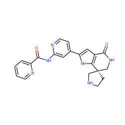 O=C(Nc1cc(-c2cc3c([nH]2)[C@@]2(CCNC2)CNC3=O)ccn1)c1ccccn1 ZINC000073390352