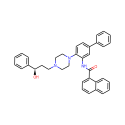 O=C(Nc1cc(-c2ccccc2)ccc1N1CCN(CC[C@@H](O)c2ccccc2)CC1)c1cccc2ccccc12 ZINC000014962034