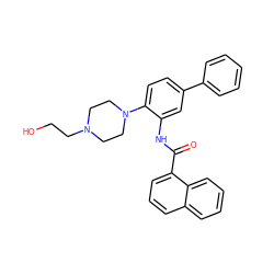 O=C(Nc1cc(-c2ccccc2)ccc1N1CCN(CCO)CC1)c1cccc2ccccc12 ZINC000014962015