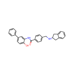 O=C(Nc1cc(-c2ccccc2)ccc1O)c1ccc(CNC2Cc3ccccc3C2)cc1 ZINC000149483074