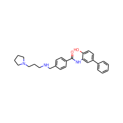 O=C(Nc1cc(-c2ccccc2)ccc1O)c1ccc(CNCCCN2CCCC2)cc1 ZINC000141990562