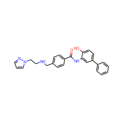 O=C(Nc1cc(-c2ccccc2)ccc1O)c1ccc(CNCCn2cccn2)cc1 ZINC000149703170