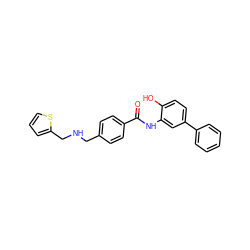 O=C(Nc1cc(-c2ccccc2)ccc1O)c1ccc(CNCc2cccs2)cc1 ZINC000141887916