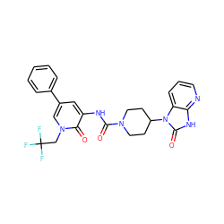 O=C(Nc1cc(-c2ccccc2)cn(CC(F)(F)F)c1=O)N1CCC(n2c(=O)[nH]c3ncccc32)CC1 ZINC000029128988