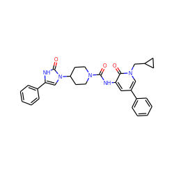 O=C(Nc1cc(-c2ccccc2)cn(CC2CC2)c1=O)N1CCC(n2cc(-c3ccccc3)[nH]c2=O)CC1 ZINC000029128907