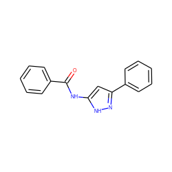 O=C(Nc1cc(-c2ccccc2)n[nH]1)c1ccccc1 ZINC000018199559