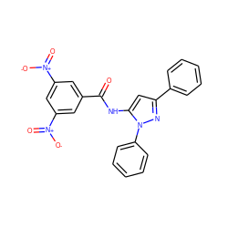 O=C(Nc1cc(-c2ccccc2)nn1-c1ccccc1)c1cc([N+](=O)[O-])cc([N+](=O)[O-])c1 ZINC000013704349