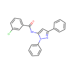 O=C(Nc1cc(-c2ccccc2)nn1-c1ccccc1)c1cccc(Cl)c1 ZINC000013584908