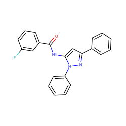 O=C(Nc1cc(-c2ccccc2)nn1-c1ccccc1)c1cccc(F)c1 ZINC000013584916