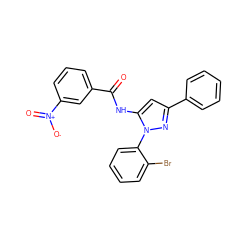 O=C(Nc1cc(-c2ccccc2)nn1-c1ccccc1Br)c1cccc([N+](=O)[O-])c1 ZINC000013704423