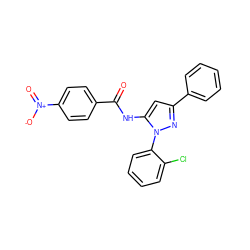 O=C(Nc1cc(-c2ccccc2)nn1-c1ccccc1Cl)c1ccc([N+](=O)[O-])cc1 ZINC000013704415