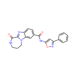 O=C(Nc1cc(-c2ccccc2)no1)c1ccc2nc3n(c2c1)CCCNC3=O ZINC000147129687