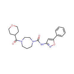 O=C(Nc1cc(-c2ccccc2)on1)N1CCCN(C(=O)C2CCOCC2)CC1 ZINC000071318198