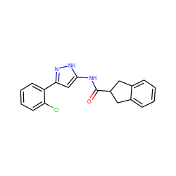 O=C(Nc1cc(-c2ccccc2Cl)n[nH]1)C1Cc2ccccc2C1 ZINC000013493261