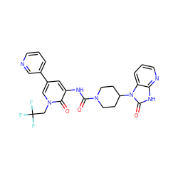 O=C(Nc1cc(-c2cccnc2)cn(CC(F)(F)F)c1=O)N1CCC(n2c(=O)[nH]c3ncccc32)CC1 ZINC000029128940