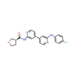 O=C(Nc1cc(-c2ccnc(Nc3ccc(F)cc3)c2)ccn1)[C@H]1CCOC1 ZINC000028571307