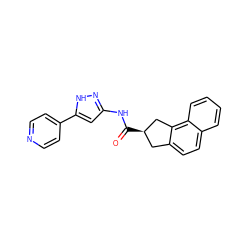 O=C(Nc1cc(-c2ccncc2)[nH]n1)[C@@H]1Cc2ccc3ccccc3c2C1 ZINC000013493274