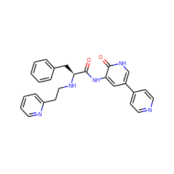 O=C(Nc1cc(-c2ccncc2)c[nH]c1=O)[C@H](Cc1ccccc1)NCCc1ccccn1 ZINC000095557557