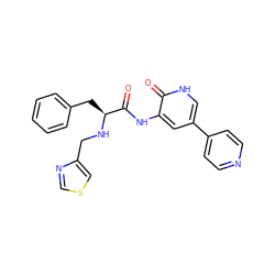 O=C(Nc1cc(-c2ccncc2)c[nH]c1=O)[C@H](Cc1ccccc1)NCc1cscn1 ZINC000084671818