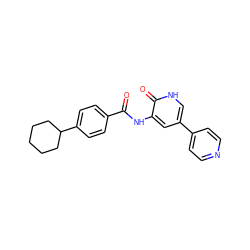 O=C(Nc1cc(-c2ccncc2)c[nH]c1=O)c1ccc(C2CCCCC2)cc1 ZINC000038224759