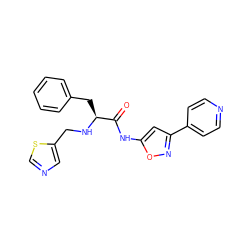 O=C(Nc1cc(-c2ccncc2)no1)[C@H](Cc1ccccc1)NCc1cncs1 ZINC000096284448