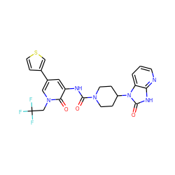 O=C(Nc1cc(-c2ccsc2)cn(CC(F)(F)F)c1=O)N1CCC(n2c(=O)[nH]c3ncccc32)CC1 ZINC000029128989