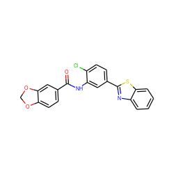 O=C(Nc1cc(-c2nc3ccccc3s2)ccc1Cl)c1ccc2c(c1)OCO2 ZINC000000809537