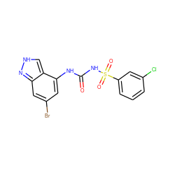 O=C(Nc1cc(Br)cc2n[nH]cc12)NS(=O)(=O)c1cccc(Cl)c1 ZINC000071340308