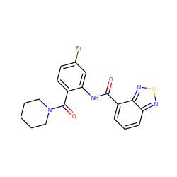 O=C(Nc1cc(Br)ccc1C(=O)N1CCCCC1)c1cccc2nsnc12 ZINC000035065009