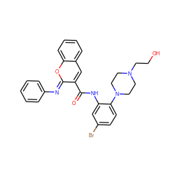 O=C(Nc1cc(Br)ccc1N1CCN(CCO)CC1)c1cc2ccccc2o/c1=N\c1ccccc1 ZINC000095602914