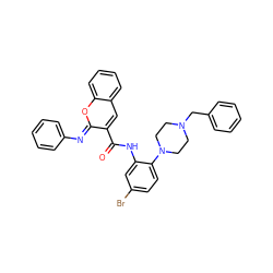 O=C(Nc1cc(Br)ccc1N1CCN(Cc2ccccc2)CC1)c1cc2ccccc2o/c1=N\c1ccccc1 ZINC000095605328