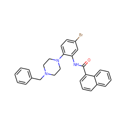 O=C(Nc1cc(Br)ccc1N1CCN(Cc2ccccc2)CC1)c1cccc2ccccc12 ZINC000014961995