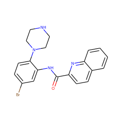 O=C(Nc1cc(Br)ccc1N1CCNCC1)c1ccc2ccccc2n1 ZINC000034803845