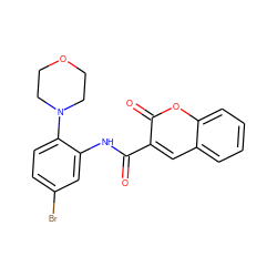 O=C(Nc1cc(Br)ccc1N1CCOCC1)c1cc2ccccc2oc1=O ZINC000014962053