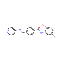 O=C(Nc1cc(Br)ccc1O)c1ccc(CNc2ccncc2)cc1 ZINC000040898103