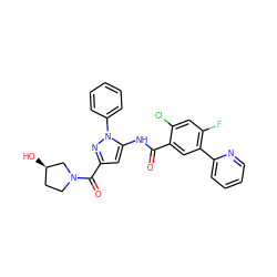 O=C(Nc1cc(C(=O)N2CC[C@@H](O)C2)nn1-c1ccccc1)c1cc(-c2ccccn2)c(F)cc1Cl ZINC001772620513