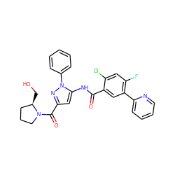 O=C(Nc1cc(C(=O)N2CCC[C@H]2CO)nn1-c1ccccc1)c1cc(-c2ccccn2)c(F)cc1Cl ZINC001772603186