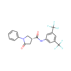 O=C(Nc1cc(C(F)(F)F)cc(C(F)(F)F)c1)[C@@H]1CC(=O)N(c2ccccc2)C1 ZINC000009226928