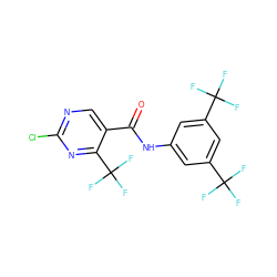 O=C(Nc1cc(C(F)(F)F)cc(C(F)(F)F)c1)c1cnc(Cl)nc1C(F)(F)F ZINC000014299868