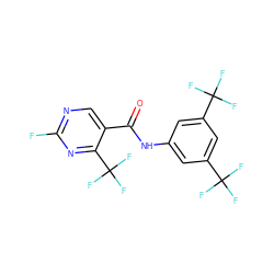 O=C(Nc1cc(C(F)(F)F)cc(C(F)(F)F)c1)c1cnc(F)nc1C(F)(F)F ZINC000036178864