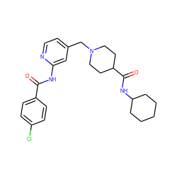 O=C(Nc1cc(CN2CCC(C(=O)NC3CCCCC3)CC2)ccn1)c1ccc(Cl)cc1 ZINC001772569712