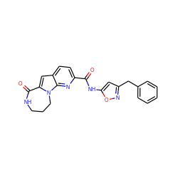 O=C(Nc1cc(Cc2ccccc2)no1)c1ccc2cc3n(c2n1)CCCNC3=O ZINC000117710950