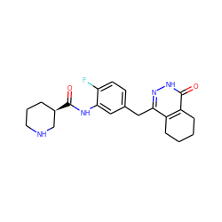 O=C(Nc1cc(Cc2n[nH]c(=O)c3c2CCCC3)ccc1F)[C@@H]1CCCNC1 ZINC000139593111