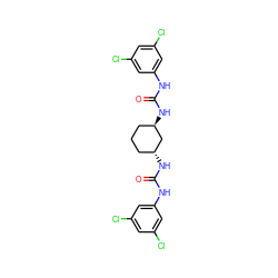 O=C(Nc1cc(Cl)cc(Cl)c1)N[C@@H]1CCC[C@@H](NC(=O)Nc2cc(Cl)cc(Cl)c2)C1 ZINC000013493814