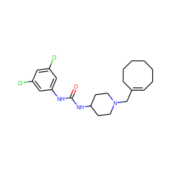 O=C(Nc1cc(Cl)cc(Cl)c1)NC1CCN(CC2=CCCCCCC2)CC1 ZINC000028708501