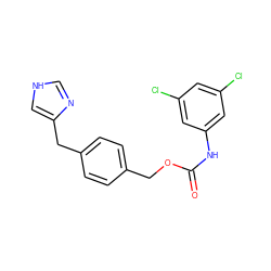 O=C(Nc1cc(Cl)cc(Cl)c1)OCc1ccc(Cc2c[nH]cn2)cc1 ZINC000013439943