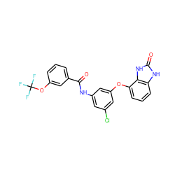 O=C(Nc1cc(Cl)cc(Oc2cccc3[nH]c(=O)[nH]c23)c1)c1cccc(OC(F)(F)F)c1 ZINC000045336436